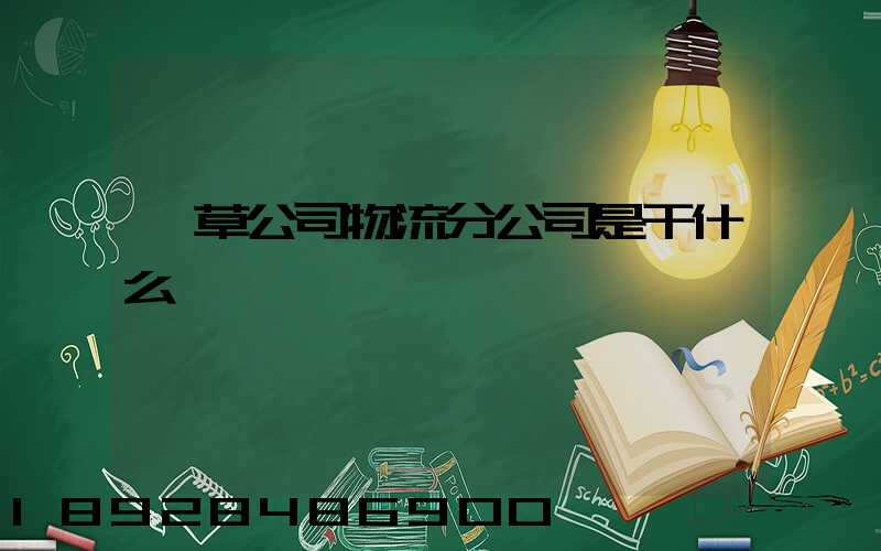 煙草公司物流分公司是干什么