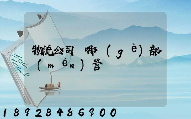 物流公司歸哪個(gè)部門(mén)管