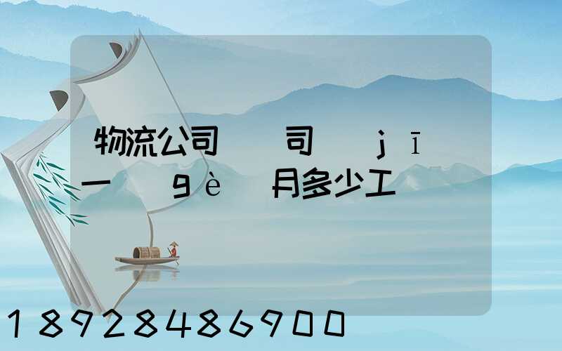 物流公司貨車司機(jī)一個(gè)月多少工資
