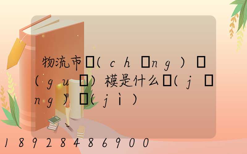 物流市場(chǎng)規(guī)模是什么經(jīng)濟(jì)