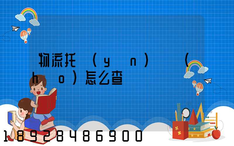 物流托運(yùn)單號(hào)怎么查詢