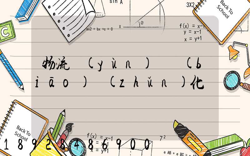 物流運(yùn)輸標(biāo)準(zhǔn)化