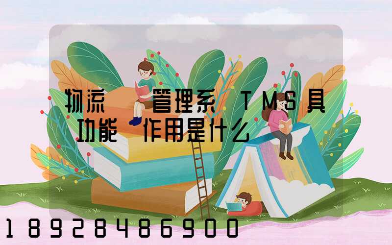物流運輸管理系統TMS具體功能與作用是什么