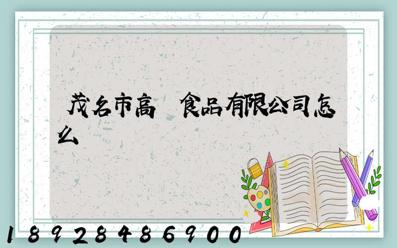茂名市高興食品有限公司怎么樣