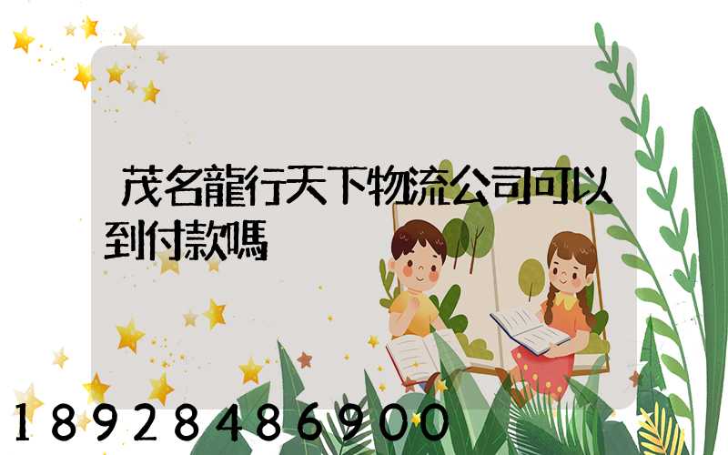 茂名龍行天下物流公司可以到付款嗎