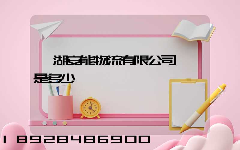 蕪湖安能物流有限公司電話是多少