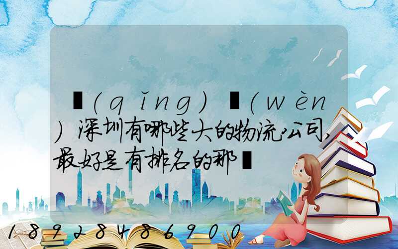 請(qǐng)問(wèn)深圳有哪些大的物流公司,最好是有排名的那種