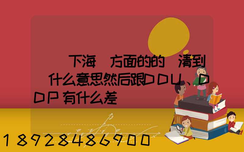 請問下海運方面的的雙清到門什么意思然后跟DDU、DDP有什么差別