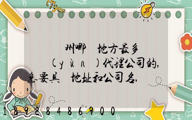 請問蘇州哪個地方最多國際貨運(yùn)代理公司的,急要具體地址和公司名,謝謝...