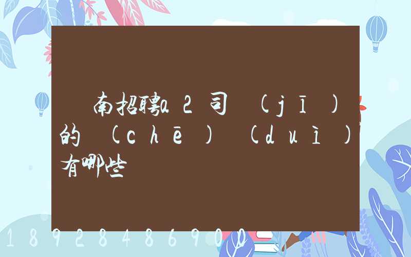 豐南招聘a2司機(jī)的車(chē)隊(duì)有哪些