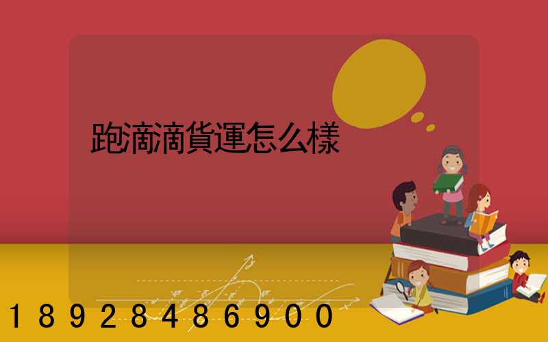 跑滴滴貨運怎么樣