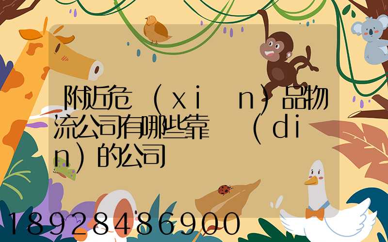 附近危險(xiǎn)品物流公司有哪些靠譜點(diǎn)的公司