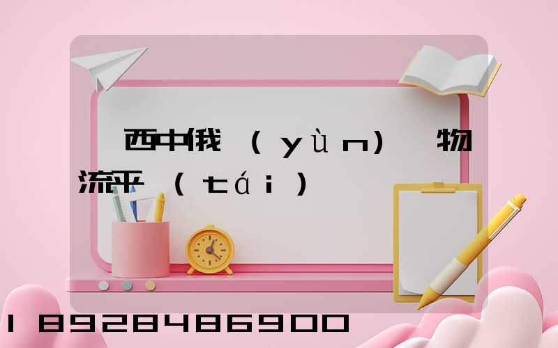 陜西中俄運(yùn)輸物流平臺(tái)