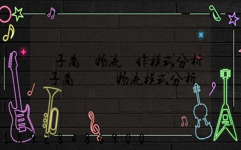 電子商務物流運作模式分析電子商務倉儲物流模式分析