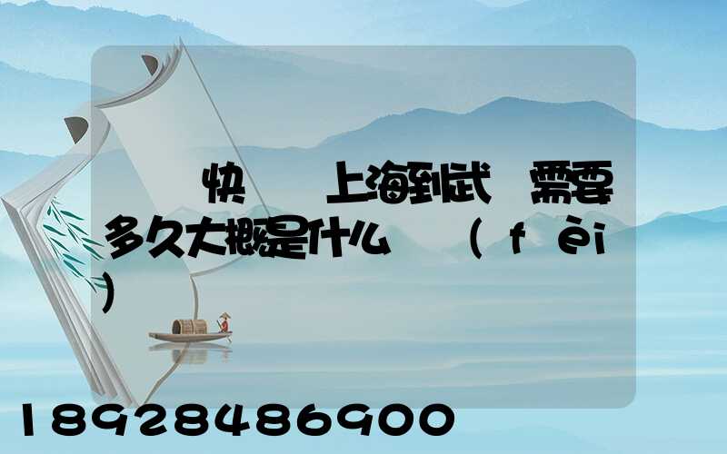 順豐快遞從上海到武漢需要多久大概是什么資費(fèi)