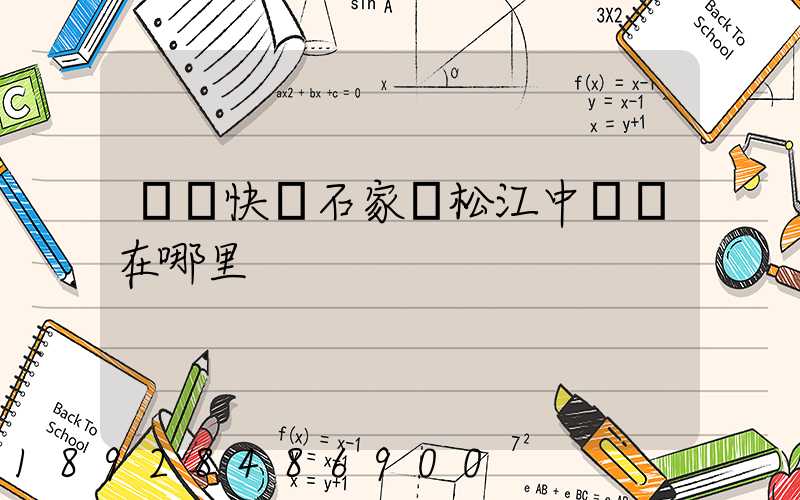 順豐快遞石家莊松江中轉場在哪里